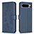 Leather Case Stands Flip Flowers Cover Holder BF1 for Google Pixel 8 Pro 5G Blue