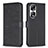 Leather Case Stands Flip Flowers Cover Holder BF1 for Huawei Honor 90 Pro 5G Black