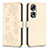 Leather Case Stands Flip Flowers Cover Holder BF1 for Huawei Honor 90 Pro 5G Gold