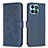 Leather Case Stands Flip Flowers Cover Holder BF1 for Huawei Honor X6a Blue