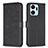 Leather Case Stands Flip Flowers Cover Holder BF1 for Huawei Honor X7a Black