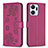 Leather Case Stands Flip Flowers Cover Holder BF1 for Huawei Honor X7a Hot Pink