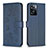 Leather Case Stands Flip Flowers Cover Holder BF1 for Oppo A57 4G Blue