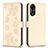 Leather Case Stands Flip Flowers Cover Holder BF1 for Oppo A58 5G