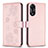 Leather Case Stands Flip Flowers Cover Holder BF1 for Oppo A58 5G