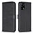 Leather Case Stands Flip Flowers Cover Holder BF1 for Oppo A74 4G Black