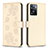 Leather Case Stands Flip Flowers Cover Holder BF1 for Oppo A77s Gold