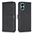 Leather Case Stands Flip Flowers Cover Holder BF1 for Oppo A78 4G Black