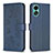 Leather Case Stands Flip Flowers Cover Holder BF1 for Oppo A78 4G Blue