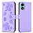 Leather Case Stands Flip Flowers Cover Holder BF1 for Oppo A78 4G Purple