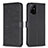 Leather Case Stands Flip Flowers Cover Holder BF1 for Oppo A94 5G Black