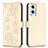 Leather Case Stands Flip Flowers Cover Holder BF1 for Oppo A96 5G