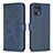 Leather Case Stands Flip Flowers Cover Holder BF1 for Oppo Find X5 Pro 5G Blue