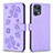 Leather Case Stands Flip Flowers Cover Holder BF1 for Oppo Find X5 Pro 5G Purple