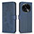 Leather Case Stands Flip Flowers Cover Holder BF1 for Oppo Find X6 5G Blue