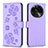 Leather Case Stands Flip Flowers Cover Holder BF1 for Oppo Find X6 5G Purple