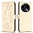 Leather Case Stands Flip Flowers Cover Holder BF1 for Oppo Find X6 Pro 5G Gold