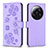 Leather Case Stands Flip Flowers Cover Holder BF1 for Xiaomi Mi 13 Ultra 5G Purple