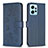 Leather Case Stands Flip Flowers Cover Holder BF1 for Xiaomi Redmi Note 12 4G Blue