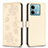 Leather Case Stands Flip Flowers Cover Holder BF1 for Xiaomi Redmi Note 13 5G Gold