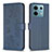 Leather Case Stands Flip Flowers Cover Holder BF1 for Xiaomi Redmi Note 13 Pro 5G Blue