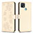 Leather Case Stands Flip Flowers Cover Holder BF2 for Oppo A35 Gold