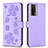 Leather Case Stands Flip Flowers Cover Holder BF2 for Xiaomi Poco F5 Pro 5G Purple