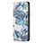 Leather Case Stands Flip Flowers Cover Holder for Apple iPhone 13 Pro Blue