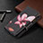 Leather Case Stands Flip Flowers Cover Holder for Apple iPhone 13 Pro Brown