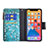 Leather Case Stands Flip Flowers Cover Holder for Apple iPhone 13 Pro Cyan