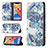 Leather Case Stands Flip Flowers Cover Holder for Apple iPhone 13 Pro Max Blue