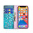 Leather Case Stands Flip Flowers Cover Holder for Apple iPhone 13 Pro Max Sky Blue