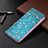 Leather Case Stands Flip Flowers Cover Holder for Apple iPhone 13 Pro Max Sky Blue