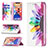 Leather Case Stands Flip Flowers Cover Holder for Apple iPhone 14 Colorful