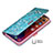 Leather Case Stands Flip Flowers Cover Holder for Apple iPhone 14 Cyan