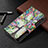 Leather Case Stands Flip Flowers Cover Holder for Apple iPhone 14 Pro Max Mixed