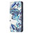 Leather Case Stands Flip Flowers Cover Holder for Apple iPhone 15 Plus Blue