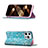 Leather Case Stands Flip Flowers Cover Holder for Apple iPhone 15 Pro Sky Blue