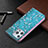 Leather Case Stands Flip Flowers Cover Holder for Apple iPhone 15 Pro Sky Blue