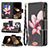 Leather Case Stands Flip Flowers Cover Holder for Apple iPhone 16 Pro Max Brown