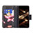 Leather Case Stands Flip Flowers Cover Holder for Apple iPhone 16 Pro Max Brown