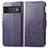 Leather Case Stands Flip Flowers Cover Holder for Google Pixel 6 Pro 5G Purple