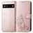 Leather Case Stands Flip Flowers Cover Holder for Google Pixel 6a 5G Rose Gold