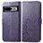 Leather Case Stands Flip Flowers Cover Holder for Google Pixel 7a 5G Purple