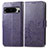 Leather Case Stands Flip Flowers Cover Holder for Google Pixel 8 Pro 5G Purple