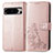 Leather Case Stands Flip Flowers Cover Holder for Google Pixel 8 Pro 5G Rose Gold