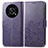 Leather Case Stands Flip Flowers Cover Holder for Huawei Enjoy 50 Pro Purple