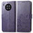 Leather Case Stands Flip Flowers Cover Holder for Huawei Honor 50 Lite Purple