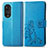 Leather Case Stands Flip Flowers Cover Holder for Huawei Honor 50 Pro 5G Blue