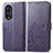 Leather Case Stands Flip Flowers Cover Holder for Huawei Honor 50 Pro 5G Purple